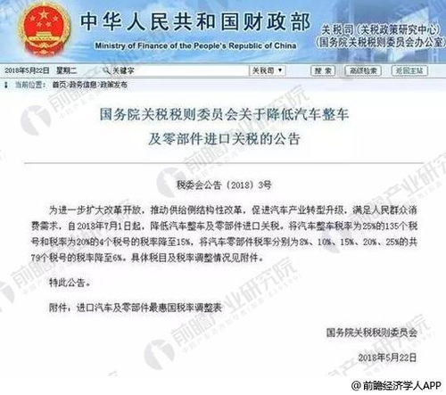 中国汽车进口关税多少